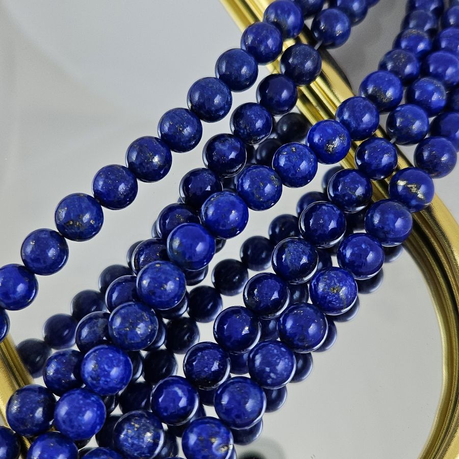 10 шт. Лазурит натуральный ок. 8.3 мм, бусины гладкий шар 5А (2524-8-5А) для бижутерии купить с доставкой по России | Интернет‑магазин Viva Beads
