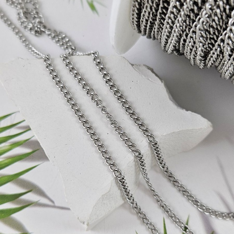 1 м Цепь толщиной 2.3 мм из нержавеющей стали (4450) купить с доставкой по России | Интернет-магазин Viva Beads