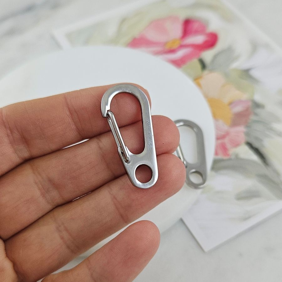 Замок карабин 31.6х14.6 мм, нержавеющая сталь (10137-32) замок для украшений купить с доставкой по России | Интернет-магазин Viva Beads