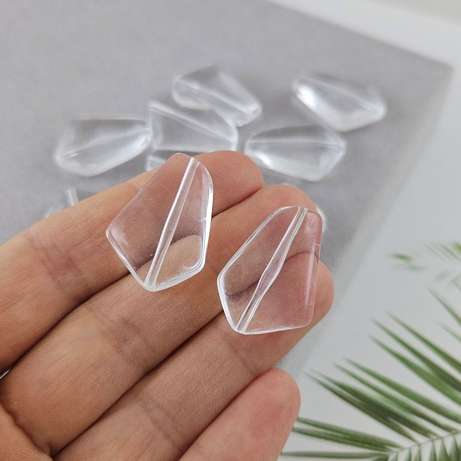 1 шт. Бусина фри форм 25x18х7.3 мм прозрачная, акрил (10006) купить в Воронеже | Заказать в интернет-магазине Viva Beads
