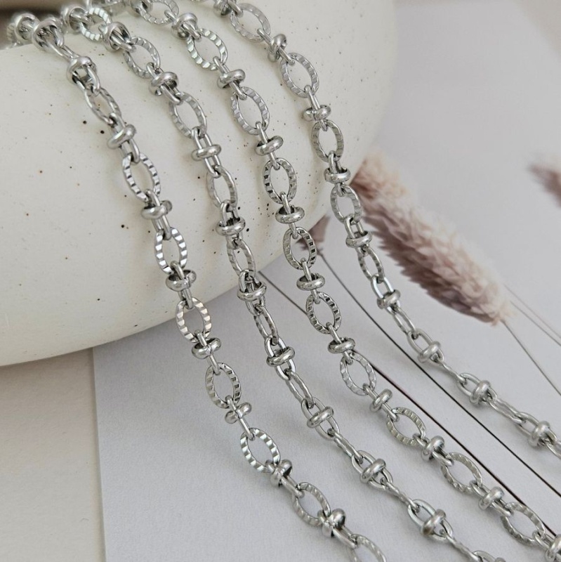 50 см Цепь текстурированная толщиной 4 мм, нержавеющая сталь (8955) купить в Воронеже  | Заказать в интернет-магазине Viva Beads
