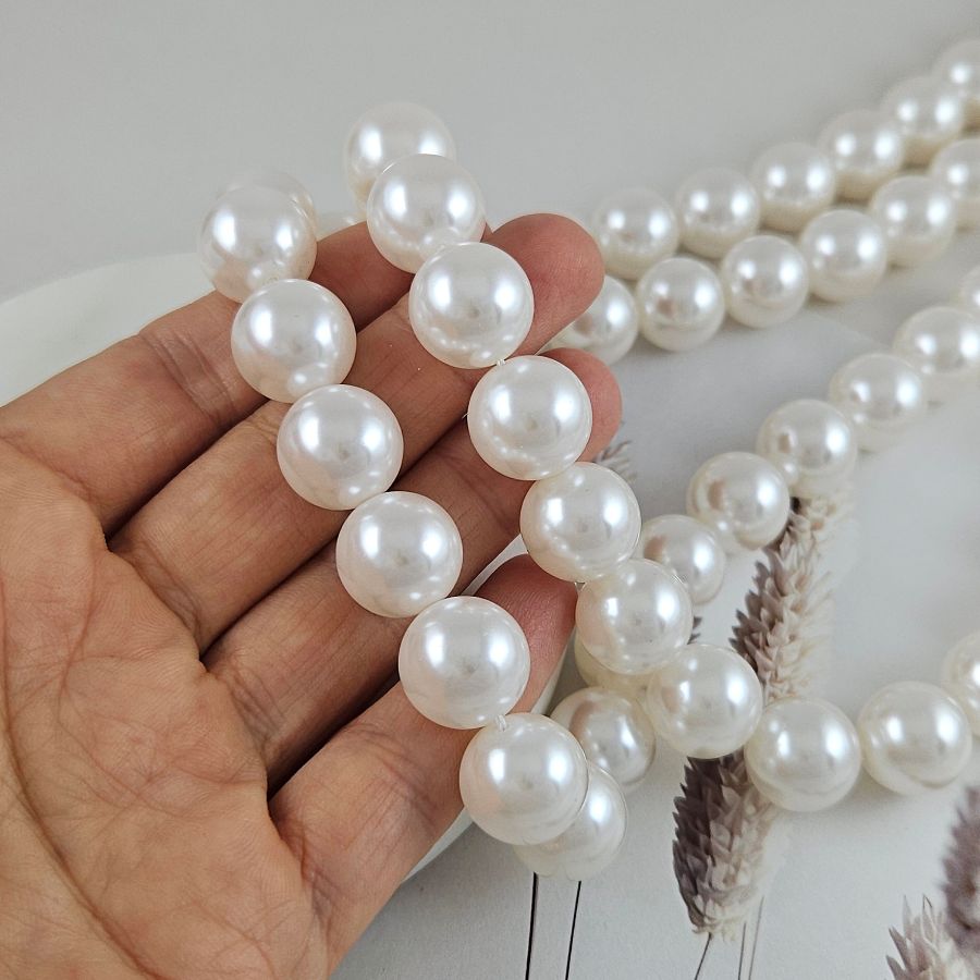 1 шт. Жемчуг Майорка 14 мм жемчужный (9737-14) купить с доставкой по России | Интернет-магазин Viva Beads