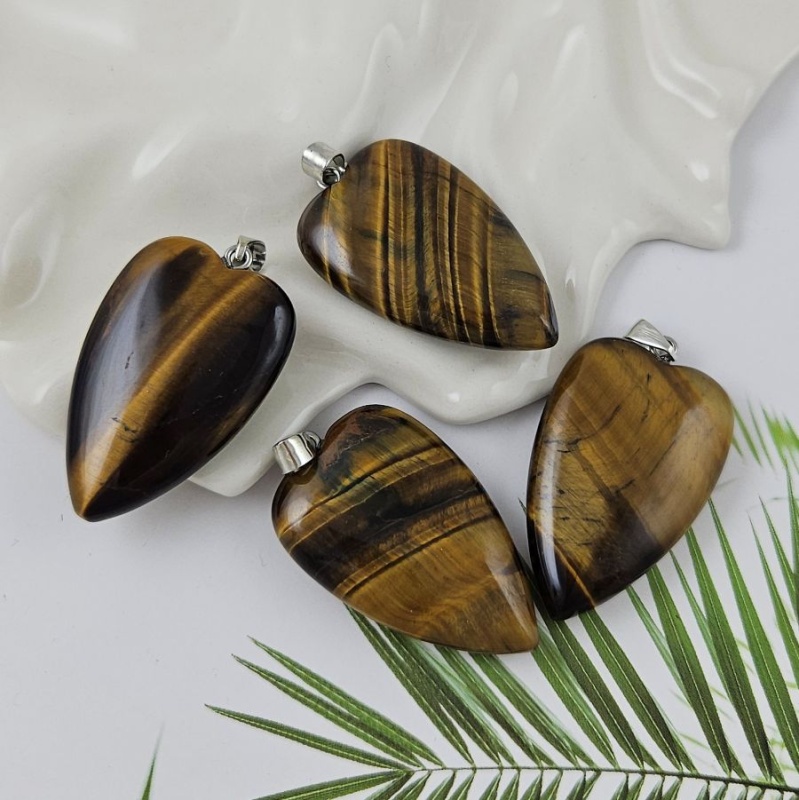 Тигровый глаз подвеска кулон сердце ок. 40х25.5х9 мм (10001-ТГ) купить в Воронеже | Заказать в интернет-магазине Viva Beads
