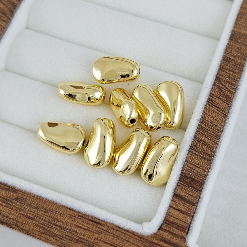 УЦЕНКА 1 шт. Бусина разделитель 12.6х8.1х5.5 мм овальная, позолота 14К (10252-З-УЦ) - фурнитура для бижутерии