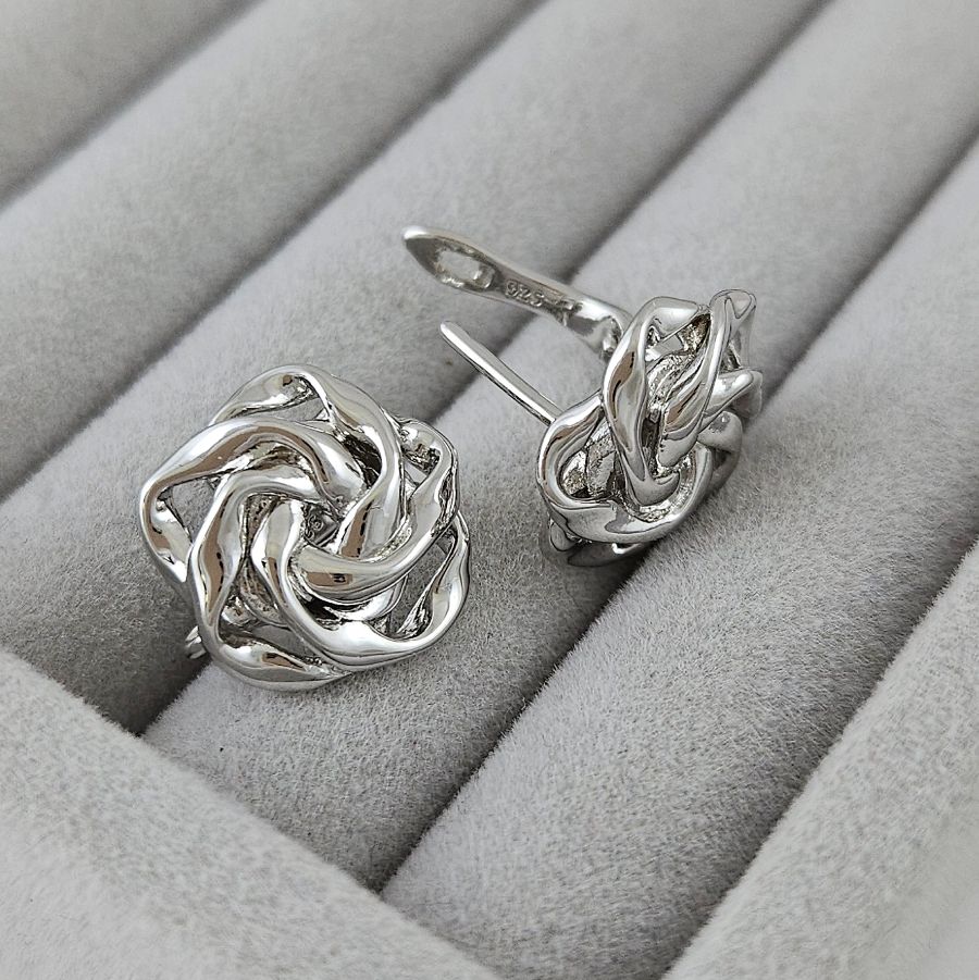 Швензы 16.5х15.5 мм с английским замком, родиевое покрытие (10002-Р) купить в Воронеже | Заказать в интернет-магазине Viva Beads
