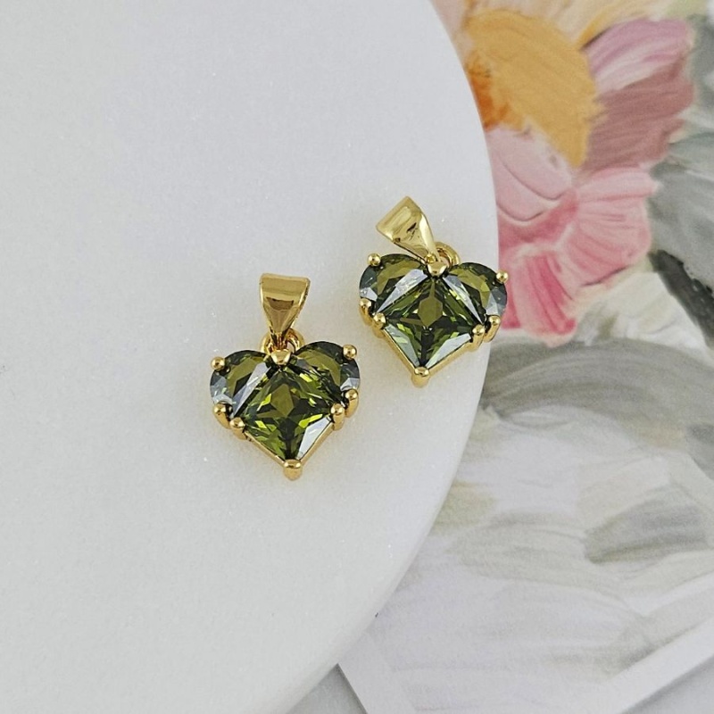 Подвеска Сердце 12 мм с фианитами, позолота 14К (8338-ЗЗ) купить с доставкой по России | Интернет-магазин Viva Beads