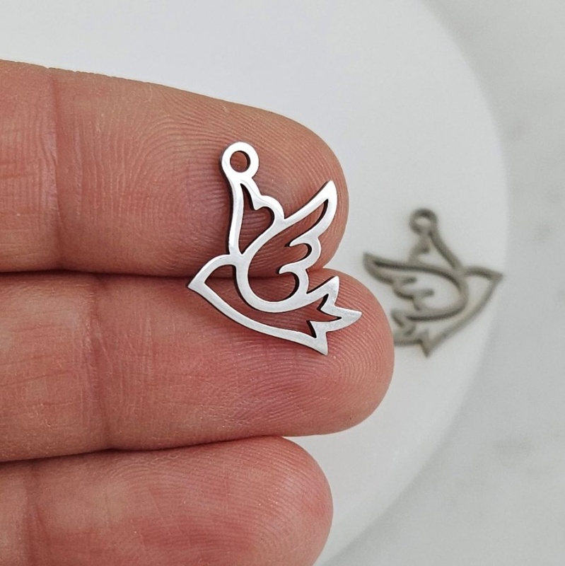 Подвеска Птица 17.8х13.2 мм нержавеющая сталь (10195) купить с доставкой по России | Интернет-магазин Viva Beads