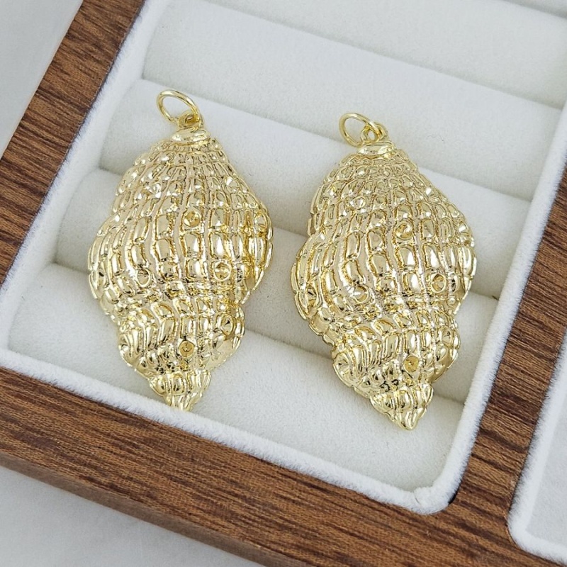 Подвеска кулон Ракушка 40x22 мм, позолота 14К (10281-З) купить с доставкой по России | Интернет-магазин Viva Beads