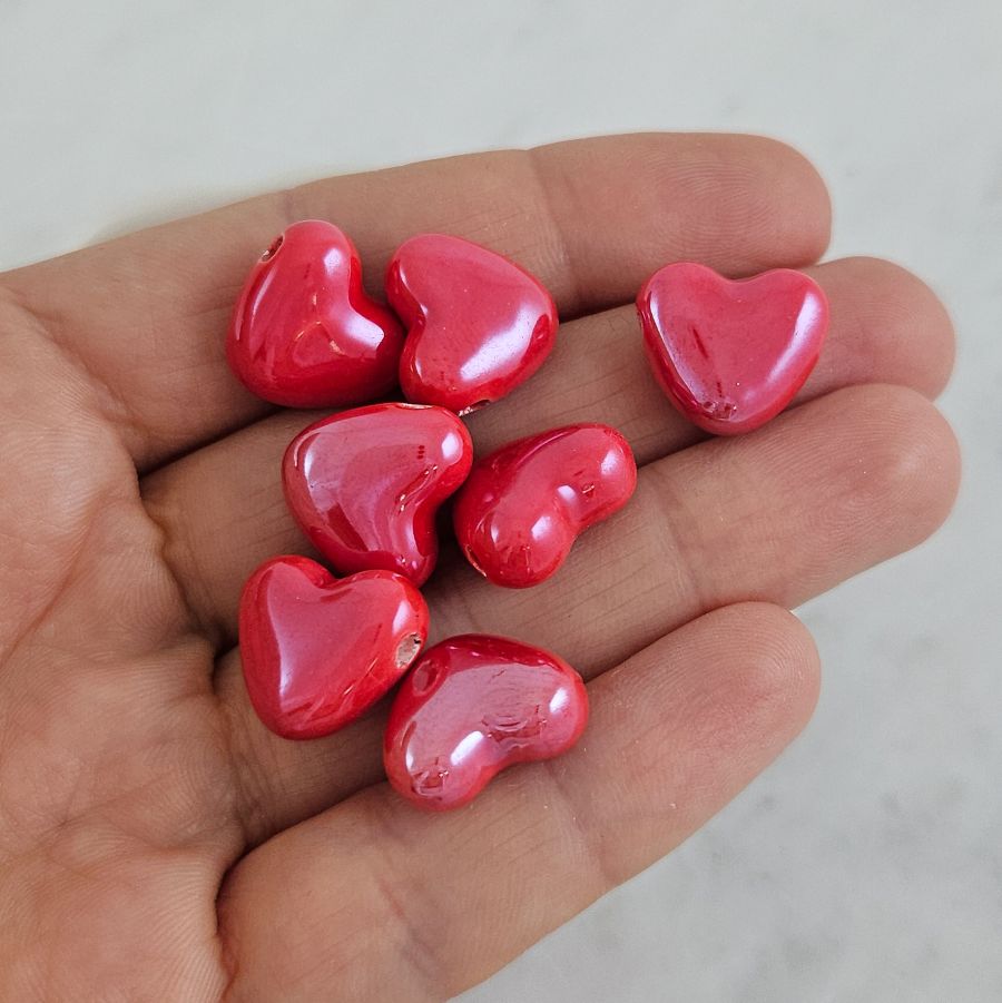 1 шт. Бусина Сердце ок. 14.8х13х7 мм красный, керамика (10276-14-К) купить с доставкой по России | Интернет-магазин Viva Beads