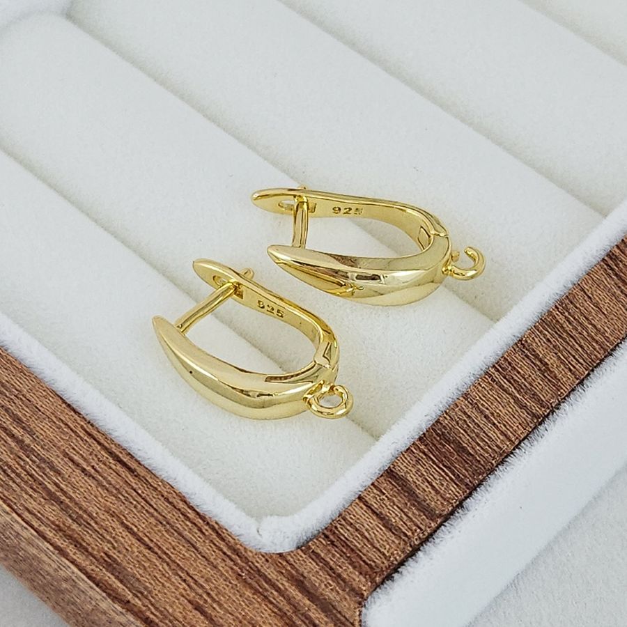 Швензы с английским базовые 18х3.5 мм позолота 14К (9306-З) швензы для серег купить с доставкой по России | Интернет-магазин Viva Beads