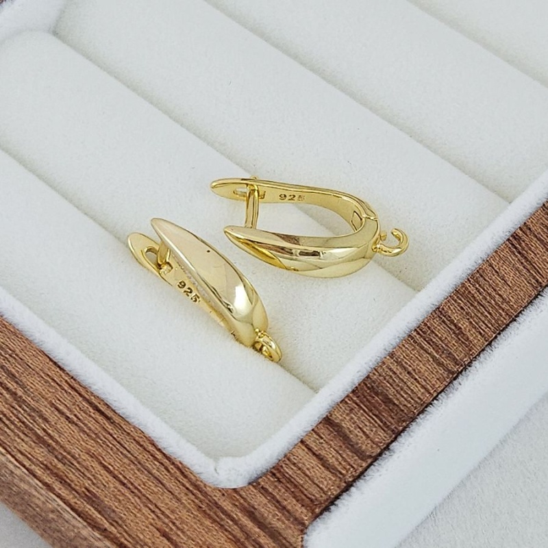 Швензы с английским базовые 18х3.5 мм позолота 14К (9306-З) швензы для серег купить с доставкой по России | Интернет-магазин Viva Beads