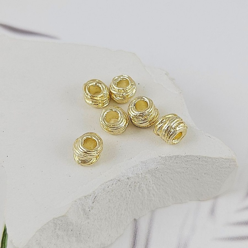 1 шт. Бусина фри форм 6-6.5х4.5 мм, позолота 14К (9630-З) купить с доставкой по России | Интернет-магазин Viva Beads