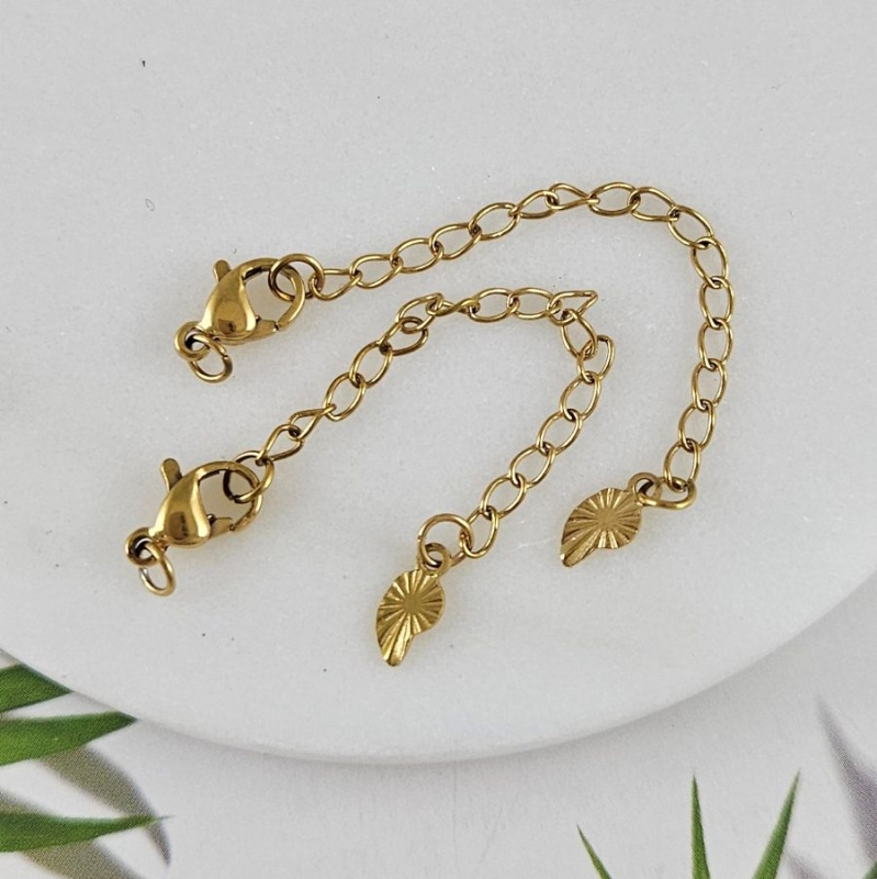 Замок лобстер 10 мм с удлинителем  5 см, позолота, нержавеющая сталь (10064-З) замок для украшений купить с доставкой по России | Интернет-магазин Viva Beads