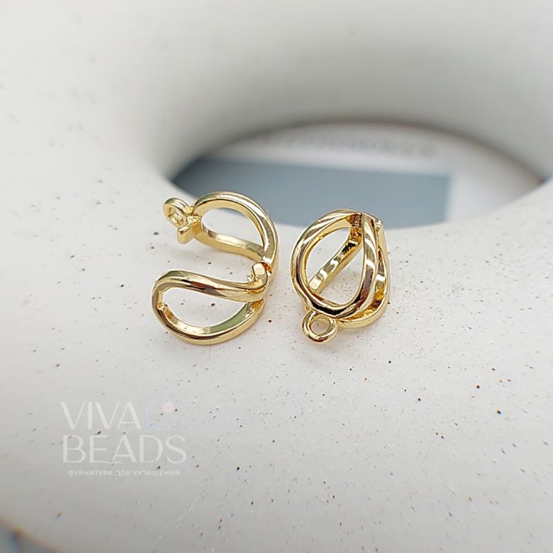 УЦЕНКА Бейл разъемный 12.5x7.5х8 мм позолота 14к (7595-З-УЦ)