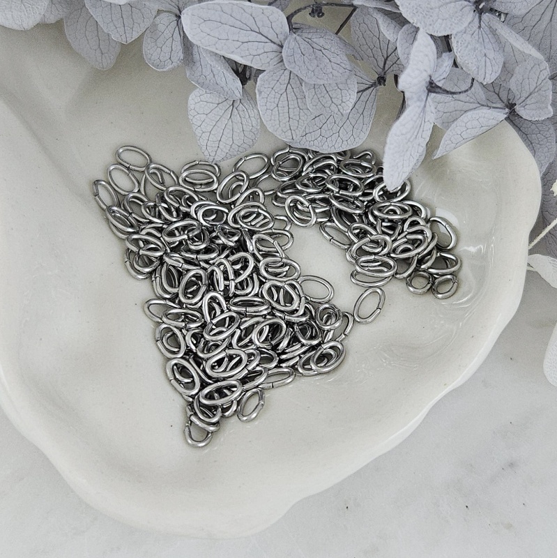 10 шт. Колечки овальные 5х3x0.7 мм соединительные разъемные, нержавеющая сталь (10246-5) соединительные колечки и кольца-коннекторы купить с доставкой по России | Интернет-магазин Viva Beads