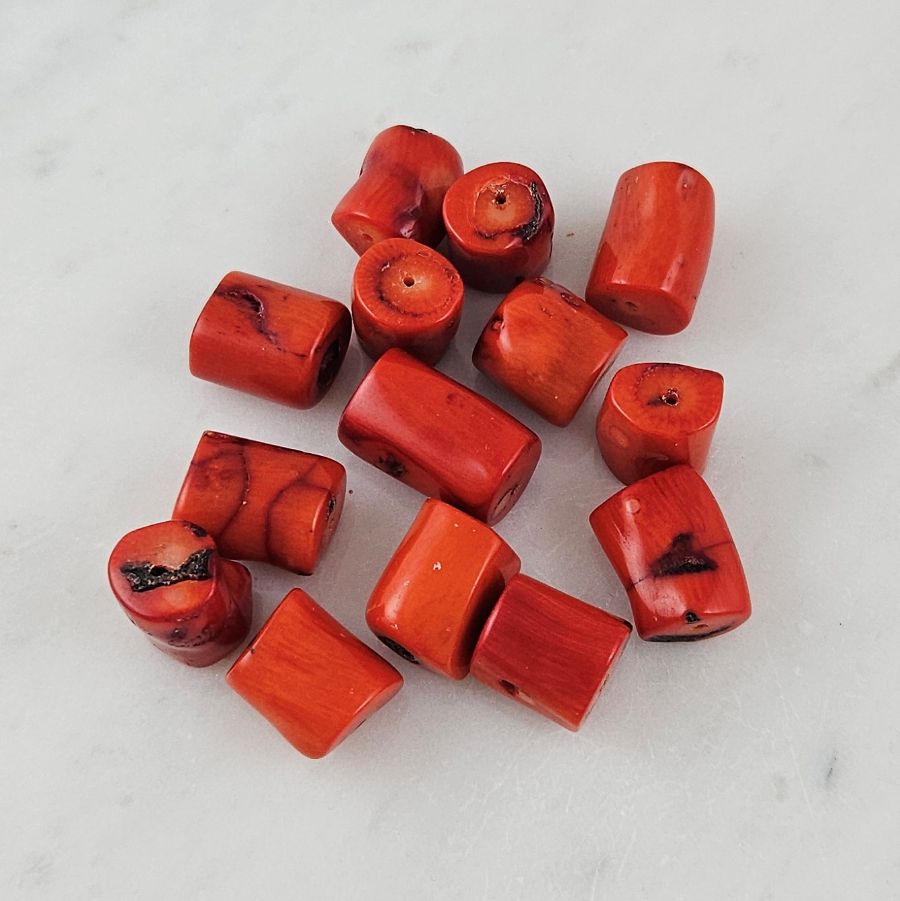 УЦЕНКА 1 шт Коралл бочонок крупный ок. 9-13х12-19 мм ярко-оранжевый (9562-УЦ)