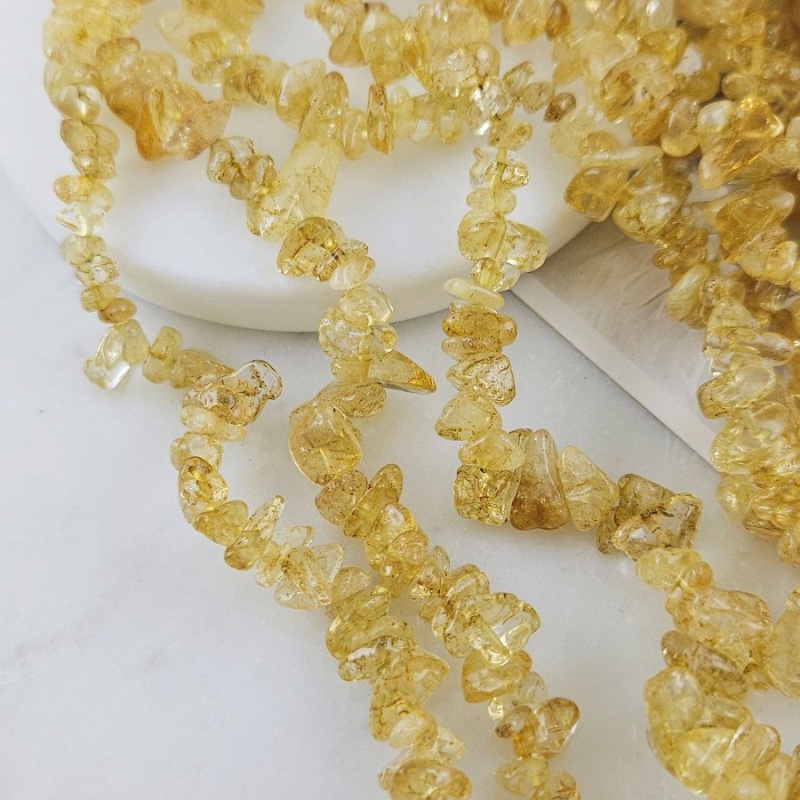 Нить 38 см Цитрин тонированный ок. 5-11 мм, бусины каменная крошка (7022) для бижутерии купить с доставкой по России | Интернет‑магазин Viva Beads
