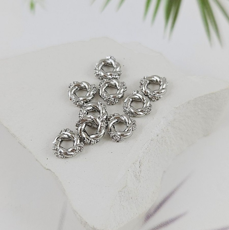 Бусина разделитель с фианитами 6.4x2 мм, внутр. d 3 мм, родиевое покрытие (9975-Р) купить в Воронеже | Заказать в интернет-магазине Viva Beads
