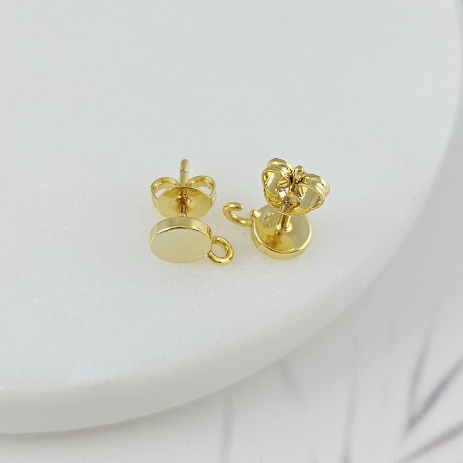 Пуссеты гвоздики круглые 6 мм позолота 14К (10090-З) швензы для серег купить с доставкой по России | Интернет-магазин Viva Beads