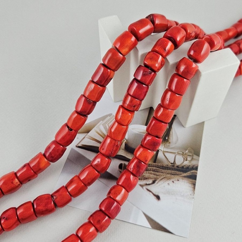 1 шт Коралл бочонок крупный ок. 12-13.5х9-13 мм ярко-оранжевый (9563) для бижутерии купить с доставкой по России | Интернет‑магазин Viva Beads
