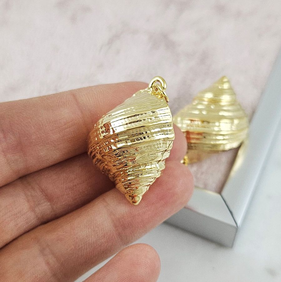 Подвеска кулон Ракушка 31x20 мм позолота 14К (10188-З) купить с доставкой по России | Интернет-магазин Viva Beads
