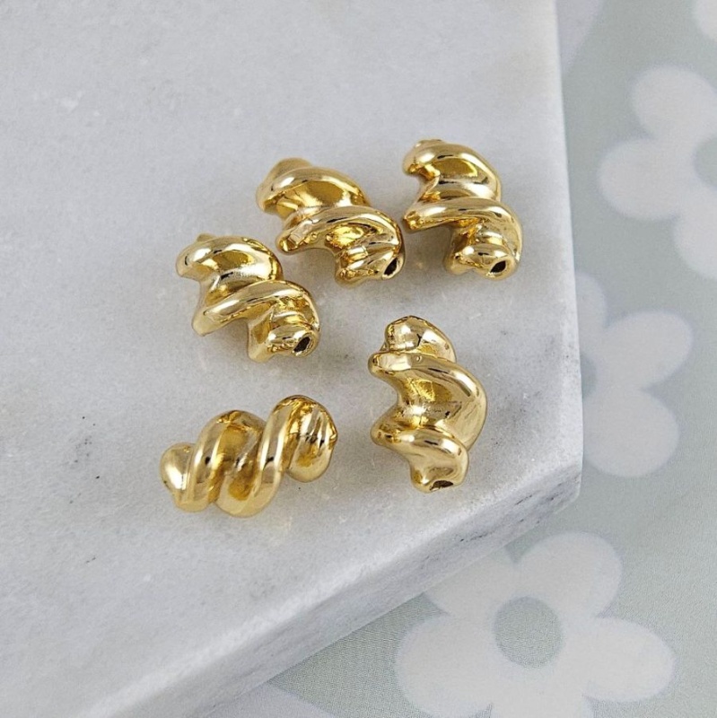 УЦЕНКА 1 шт. Бусина металлическая 11.2х6.3 мм витая, позолота 18К (9681-З)-УЦ купить в Воронеже | Заказать в интернет-магазине Viva Beads
