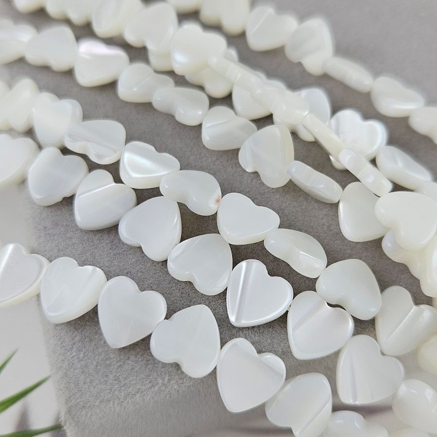 5 шт. Перламутр натуральный белый бусина сердце ок. 8 мм (6763) для бижутерии купить с доставкой по России | Интернет‑магазин Viva Beads
