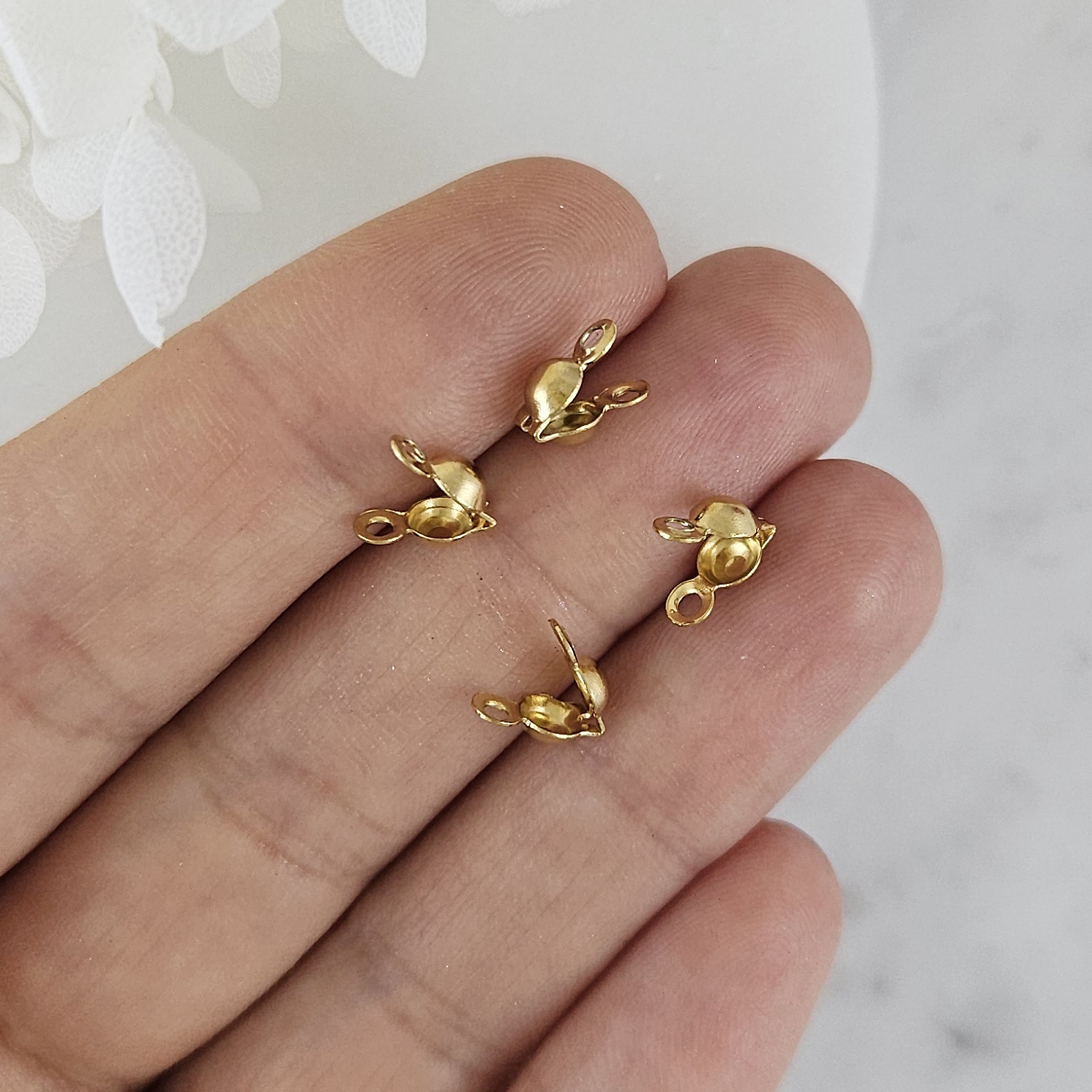 1 шт. Каллоты 7.7x4 мм нержавеющая сталь в позолоте 18К (4834-8-З) купить с доставкой по России | Интернет-магазин Viva Beads