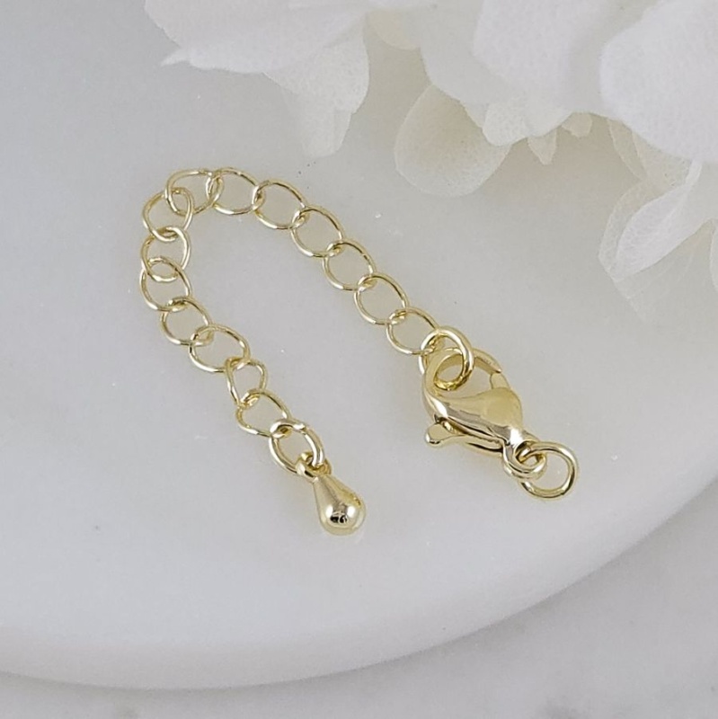 Замок лобстер 10 мм с удлинителем капелька позолота 14К (9147-10-З/14К) замок для украшений купить с доставкой по России | Интернет-магазин Viva Beads