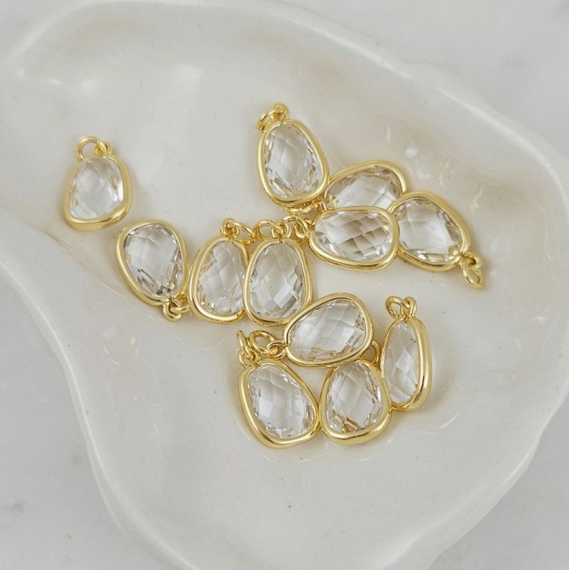 Подвеска Капля с кристаллом 13.3х8.5 мм позолота 14К (10190-З) купить с доставкой по России | Интернет-магазин Viva Beads