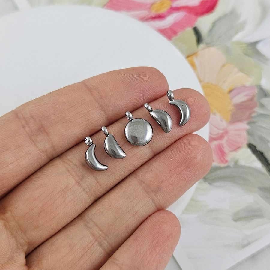 Сэт подвесок Фазы луны 10.5x4-8x2.5-3 мм, нержавеющая сталь (10136) купить с доставкой по России | Интернет-магазин Viva Beads