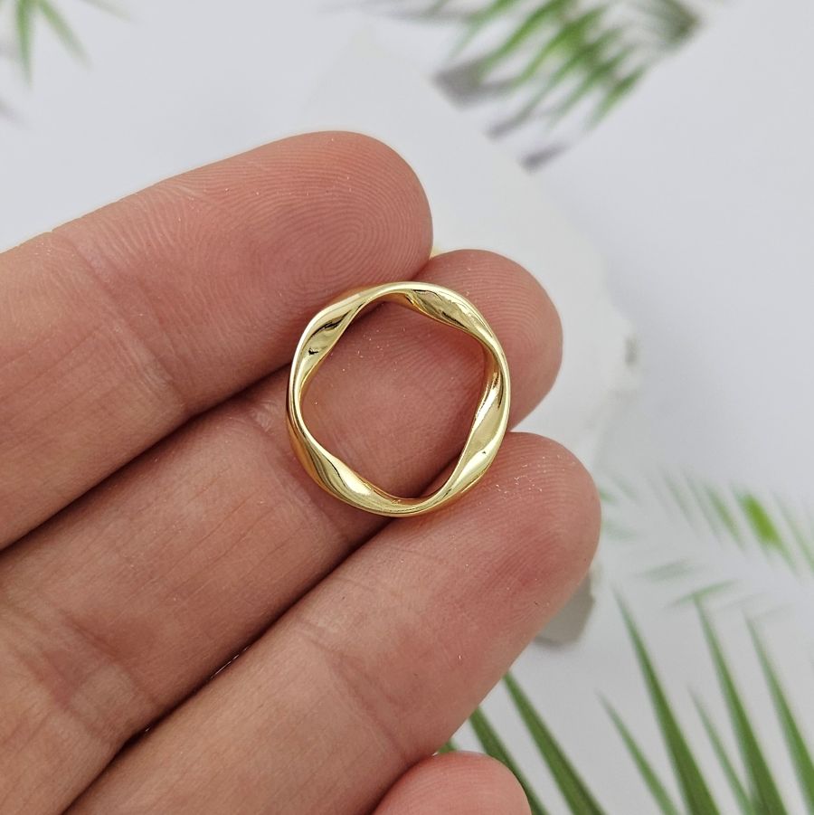 Кольцо коннектор витое ок. 16 мм, позолота 14К (8156-16-З) купить в Воронеже | Заказать в интернет-магазине Viva Beads
