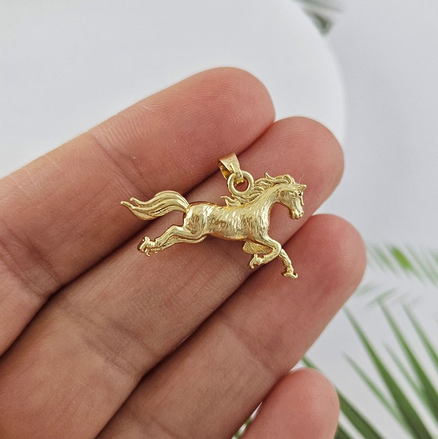Подвеска Лошадь 14x24.4 мм, позолота 14К (10019-З) купить с доставкой по России | Интернет-магазин Viva Beads