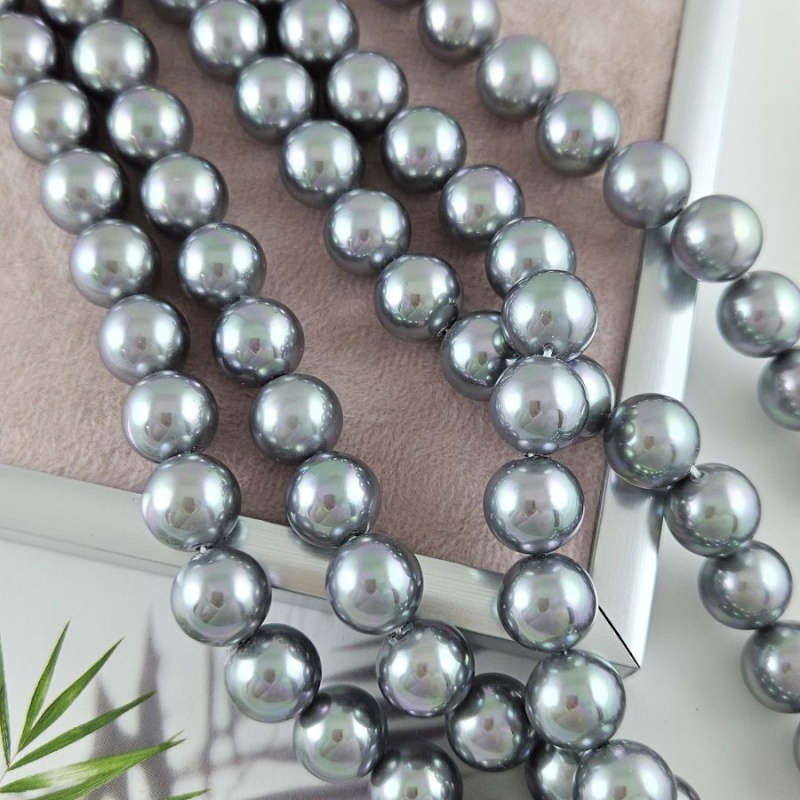 10 шт. Жемчуг Майорка ок. 12 мм круглые бусины, серый (6330-12) купить с доставкой по России | Интернет-магазин Viva Beads