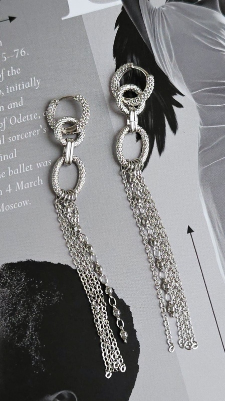 Акцентные серьги с цепями - набор материалов для самостоятельной сборки (НАБОР-90)