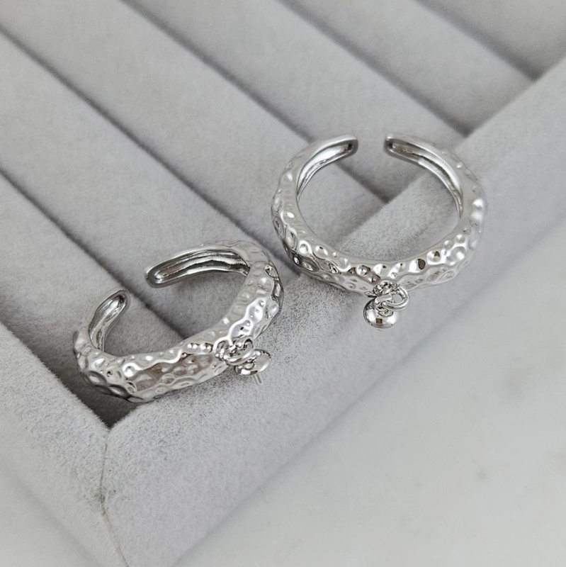 Основа для кольца с петелькой для подвеса свободный размер родиевое покрытие (10201-Р) купить с доставкой по России | Интернет-магазин Viva Beads