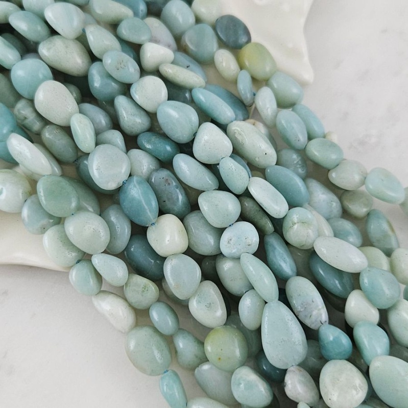 Нить 19 см Амазонит натуральный ок. 8-10 мм бусины фри форм (10123) для бижутерии купить с доставкой по России | Интернет‑магазин Viva Beads
