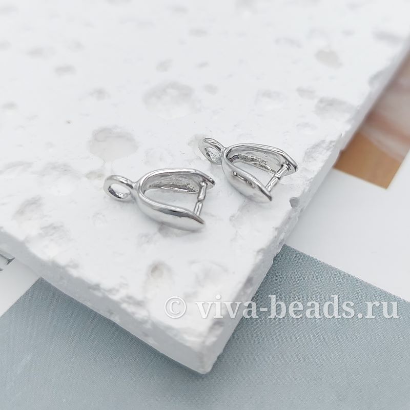 УЦЕНКА Бейл зажимной 10x6.5x2.7 мм родиевое покрытие (4044-Р-УЦ) купить в Воронеже | Заказать в интернет-магазине Viva Beads
