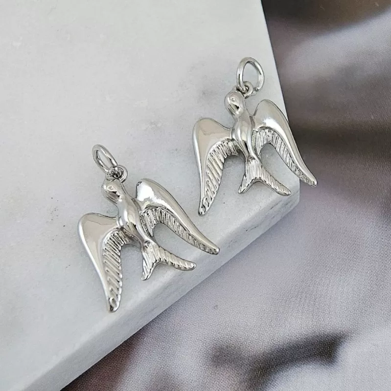 Подвеска Птица 17.4x15.7 мм, родиевое покрытие (9723-Р) купить с доставкой по России | Интернет-магазин Viva Beads