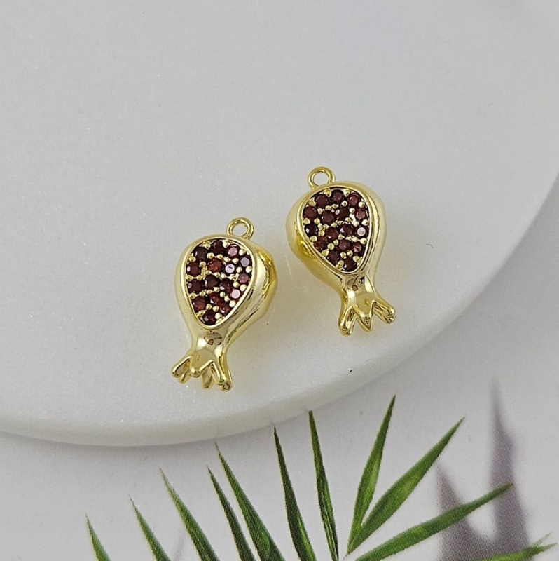 Подвеска Гранат 17x10 мм с фианитами, позолота 14К (9955-З) Подвеска Гранат 17x10 мм с фианитами, позолота 14К (9955-З)