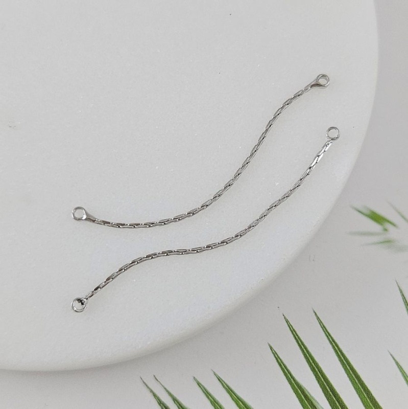 Коннектор цепочка 48x1 мм родиевое покрытие (3503) купить с доставкой по России | Интернет-магазин Viva Beads