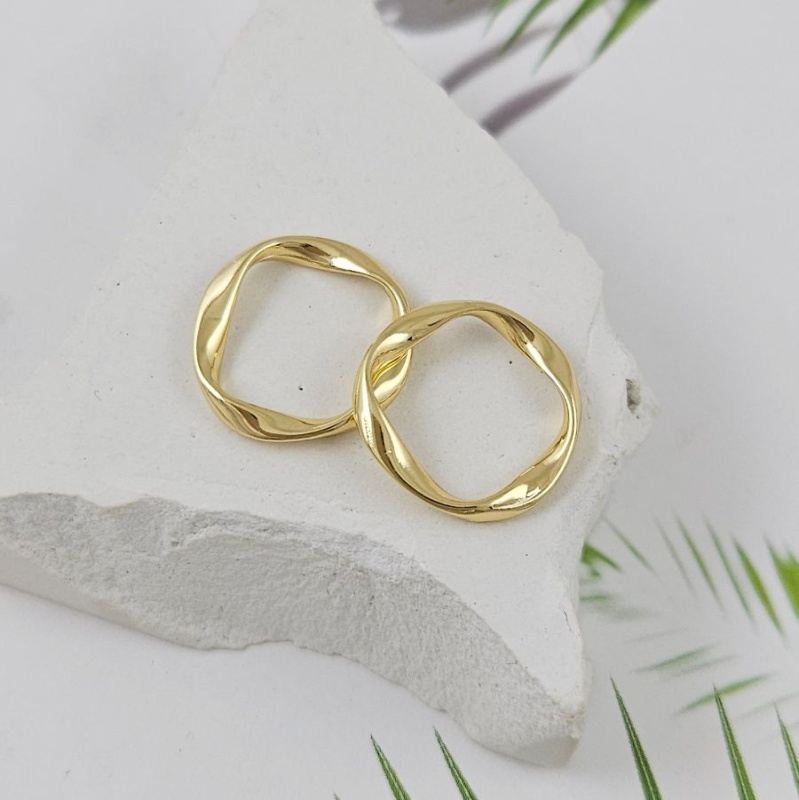 Кольцо коннектор витое ок. 16 мм, позолота 14К (8156-16-З) купить в Воронеже | Заказать в интернет-магазине Viva Beads
