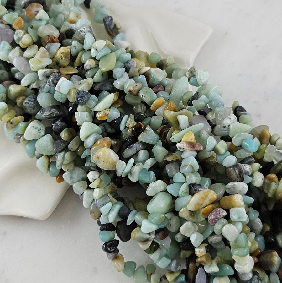 Нить 39 см Амазонит натуральный ок. 5-8 мм бусины каменная крошка (10124) для бижутерии купить с доставкой по России | Интернет‑магазин Viva Beads
