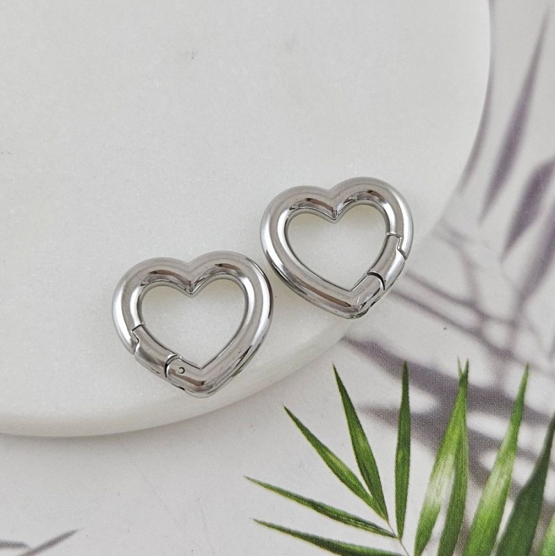 Замок карабин сердце ок. 16х16х3 мм нержавеющая сталь (10059-16) замок для украшений купить с доставкой по России | Интернет-магазин Viva Beads