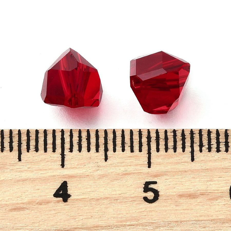 1 шт. Бусина 7х7.5х7.5 мм многогранник, красный, хрустальное стекло (9673-КРАС) купить с доставкой по России | Интернет-магазин Viva Beads