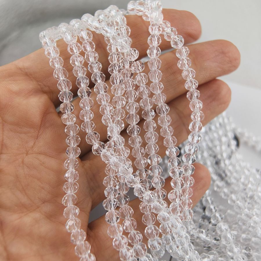 Нить 39 см Рондель граненый ок. 4x3.5 мм crystal , стекло (6654-КР) купить в Воронеже | Заказать в интернет-магазине Viva Beads
 Нить 39 см Рондель граненый ок. 4x3.5 мм crystal , стекло (6654-КР) купить в Воронеже  | Заказать в интернет-магазине Viva Beads