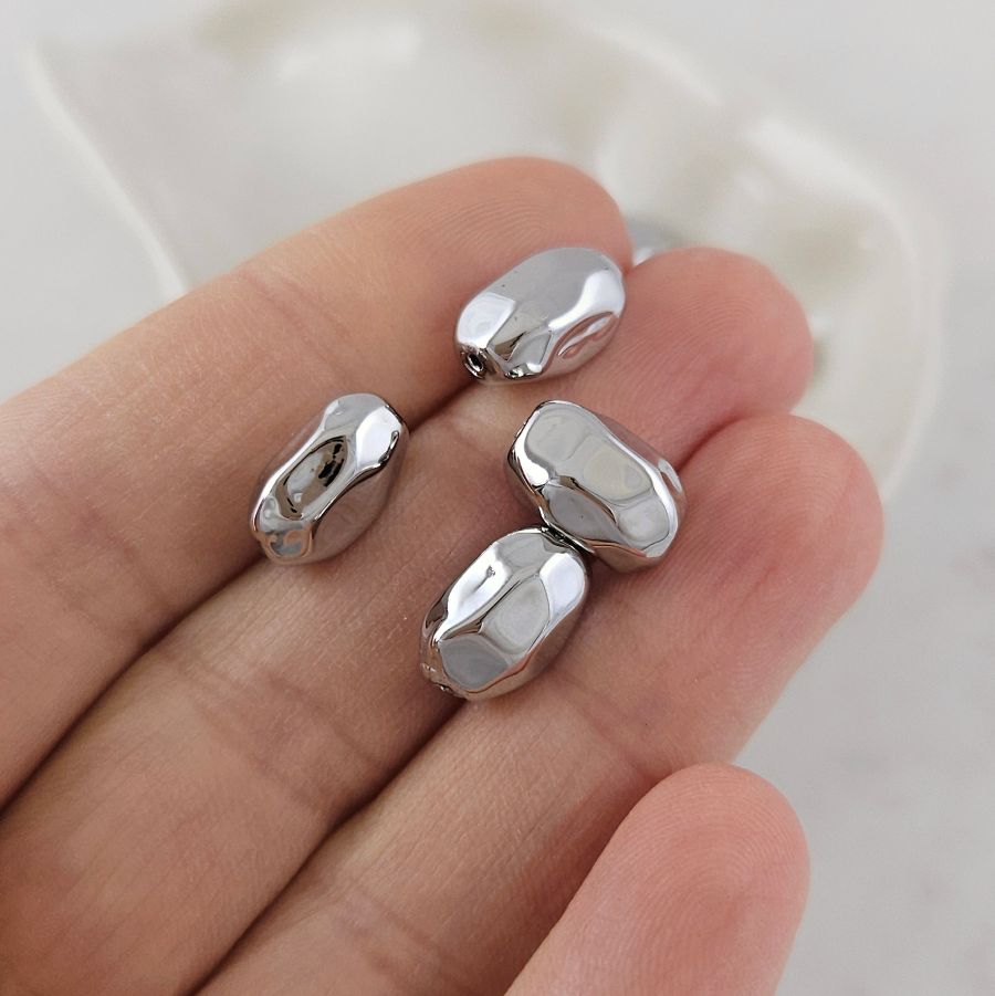 1 шт. Бусина разделитель овальная 11.4х7х5.8 мм родиевое покрытие (10098-Р) купить с доставкой по России | Интернет-магазин Viva Beads