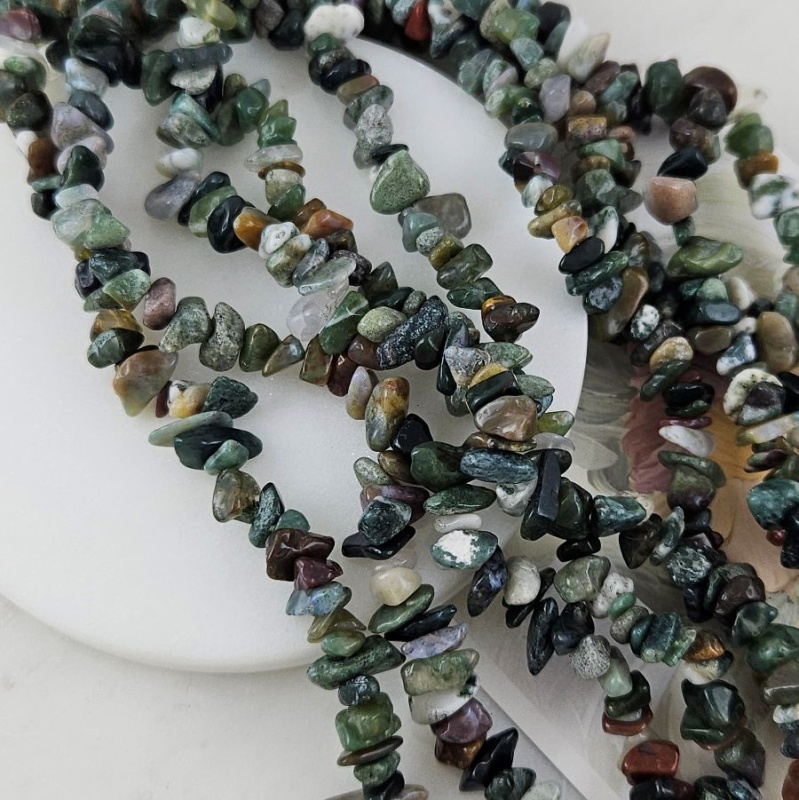 Нить 39 см Агат индийский натуральный 5-8 мм бусины каменная крошка (10161) для бижутерии купить с доставкой по России | Интернет‑магазин Viva Beads
