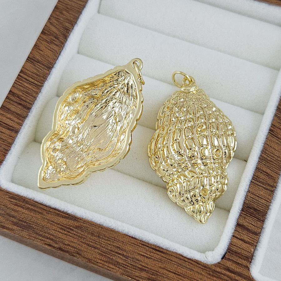 Подвеска кулон Ракушка 40x22 мм, позолота 14К (10281-З) купить с доставкой по России | Интернет-магазин Viva Beads