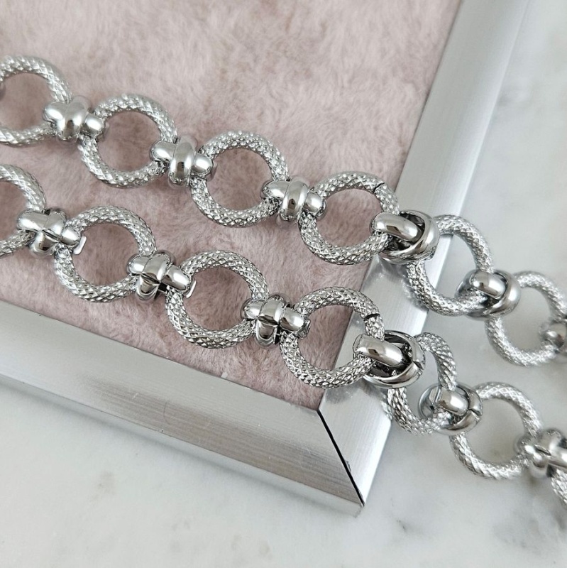 10 см Цепь текстурированная толщиной 11.8 мм, родиевое покрытие (10183-Р) купить с доставкой по России | Интернет-магазин Viva Beads